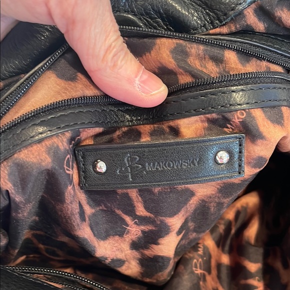 B. Makowsky Black and Silver Hobo Bag - Picture 5 of 6